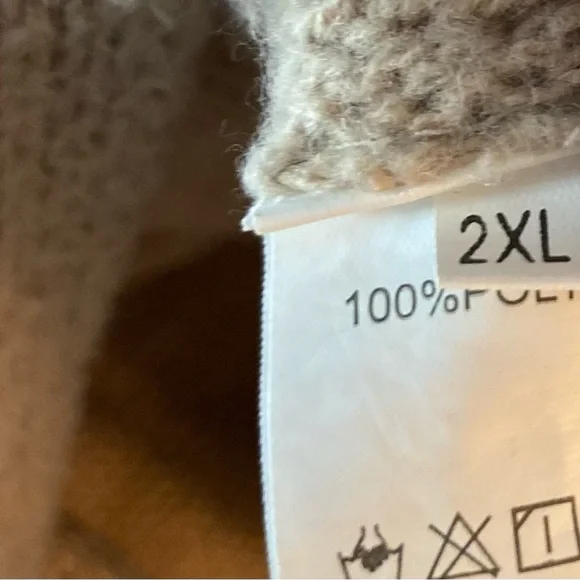 Women’s Tan Pull Over Sweater V-Neck - Picture 7 of 8